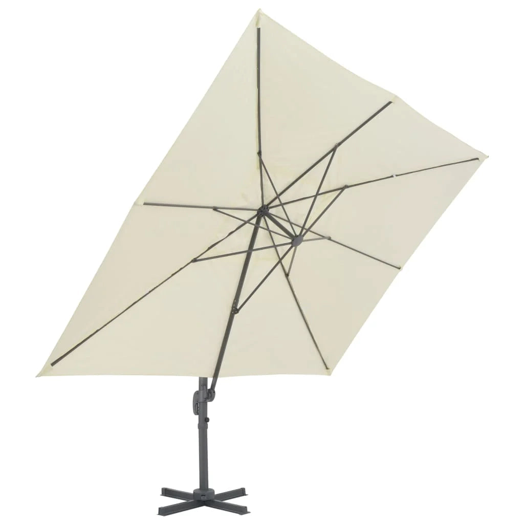 Ombrellone da giardino a sbalzo con palo in alluminio 400 x 300 cm colore sabbia 02_0008618
