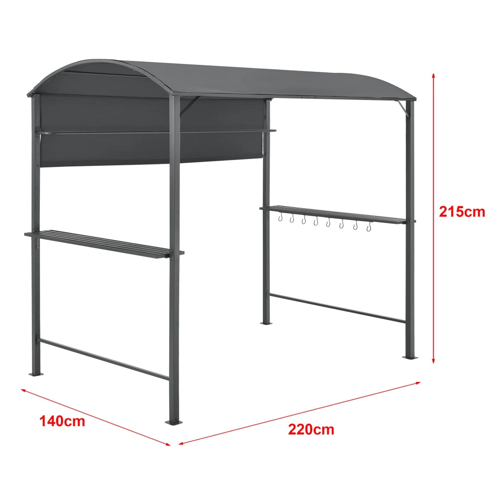 Gazebo/padiglione barbecue 215 x 220 x 140 cm antracite grigio scuro 03_0008739