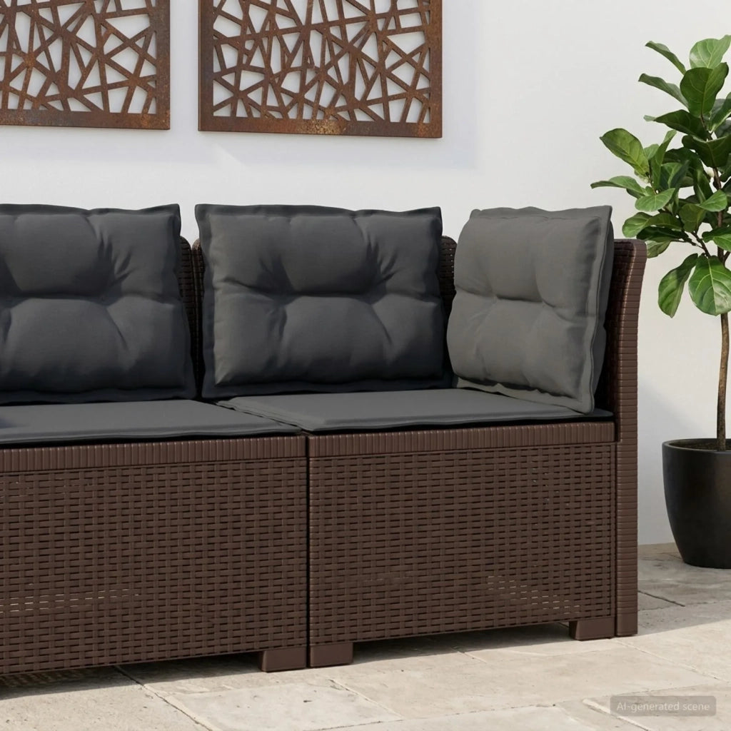 Divano da esterno-Divano da Giardino a 1 Posto con Cuscini Aspetto Rattan PP 430287