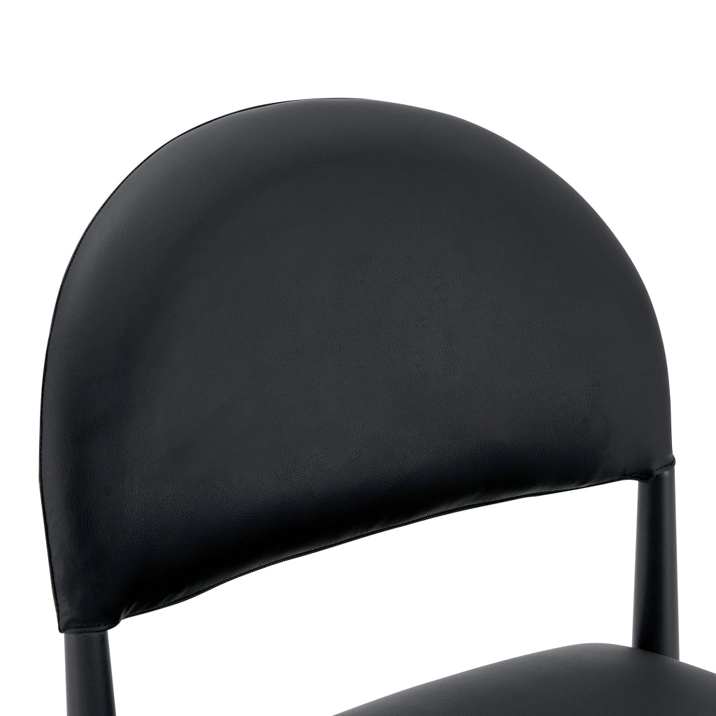 SEDIA da pranzo Set da 2 pezzi in PU Nero con gambe in metallo, 80 cm