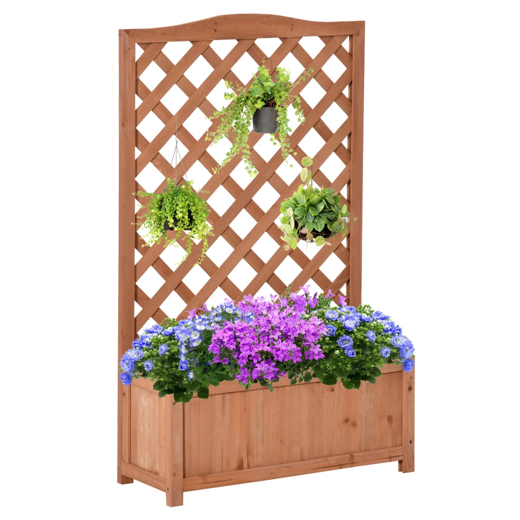 Fioriera con Griglia ¨C zephmum ¨C Legno di Pino, 70x28x117 cm