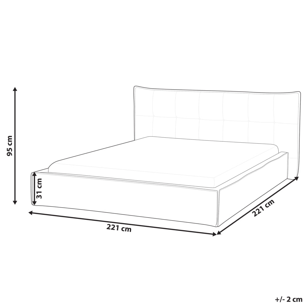 Letto ad acqua king size UE con rivestimento in tessuto di lino verde e gambe nere 180 x 200 cm con testiera e struttura a doghe per camera da letto.