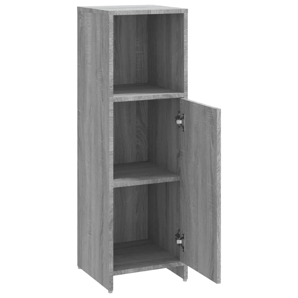 Armadietto Bagno Grigio Sonoma 30x30x95 cm in Legno Multistrato 825838