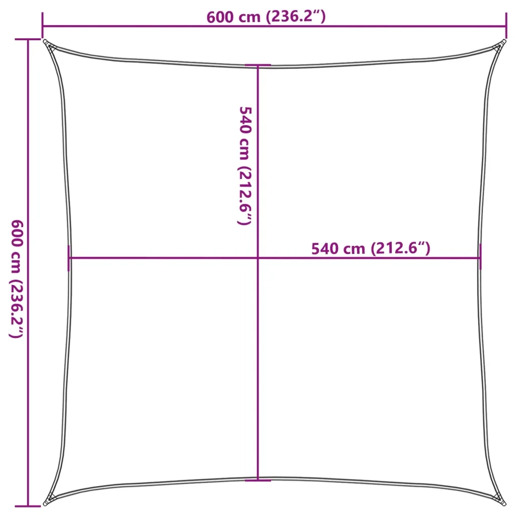 Vela Parasole 160 g/m² Bianca 6x6 m in HDPE 311224