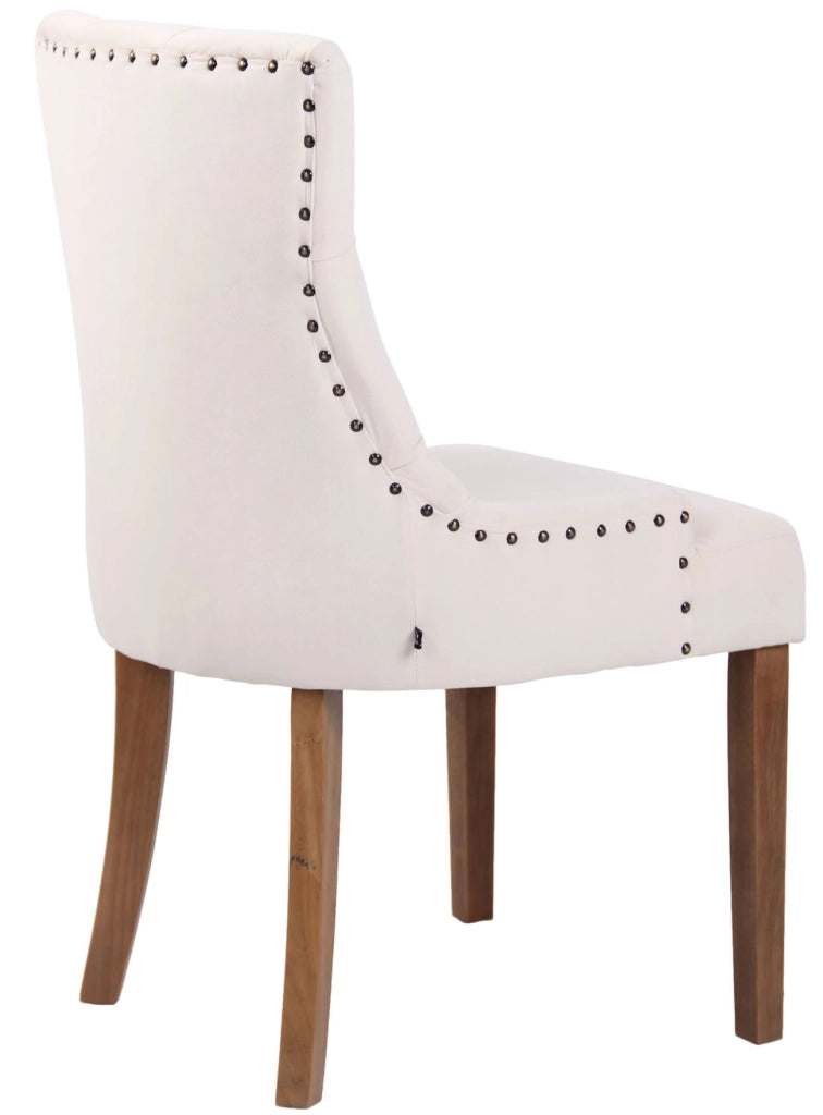 Set 4 poltrone pranzo Aberdeen in velluto crema,antico chiaro