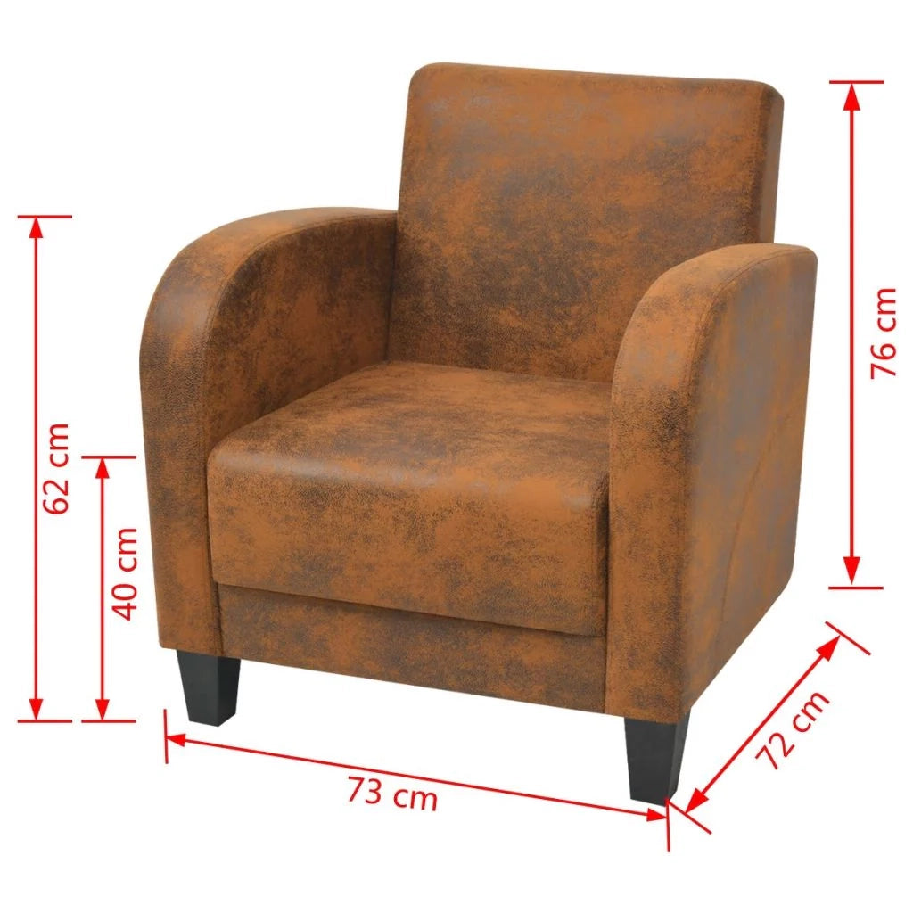 Poltrona lounge poltrona club divano marrone 73 x 72 x 76 cm 1102086/3