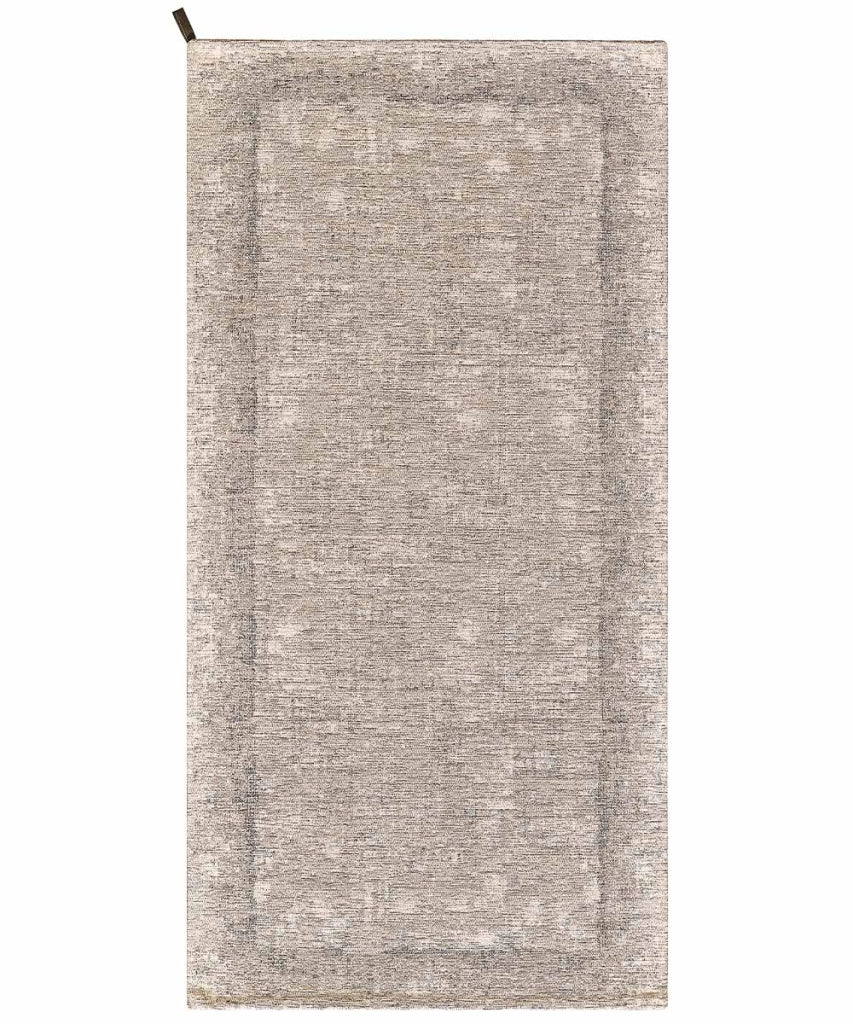 Tappeto moderno DUBLINO TORTORA elegante cornice tinta unita, passatoia cucina multiuso lavabile antiscivolo cm.55x190