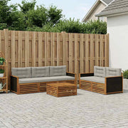 Set di divani da esterno 6 pz Naturale e Grigio Chiaro 3383014