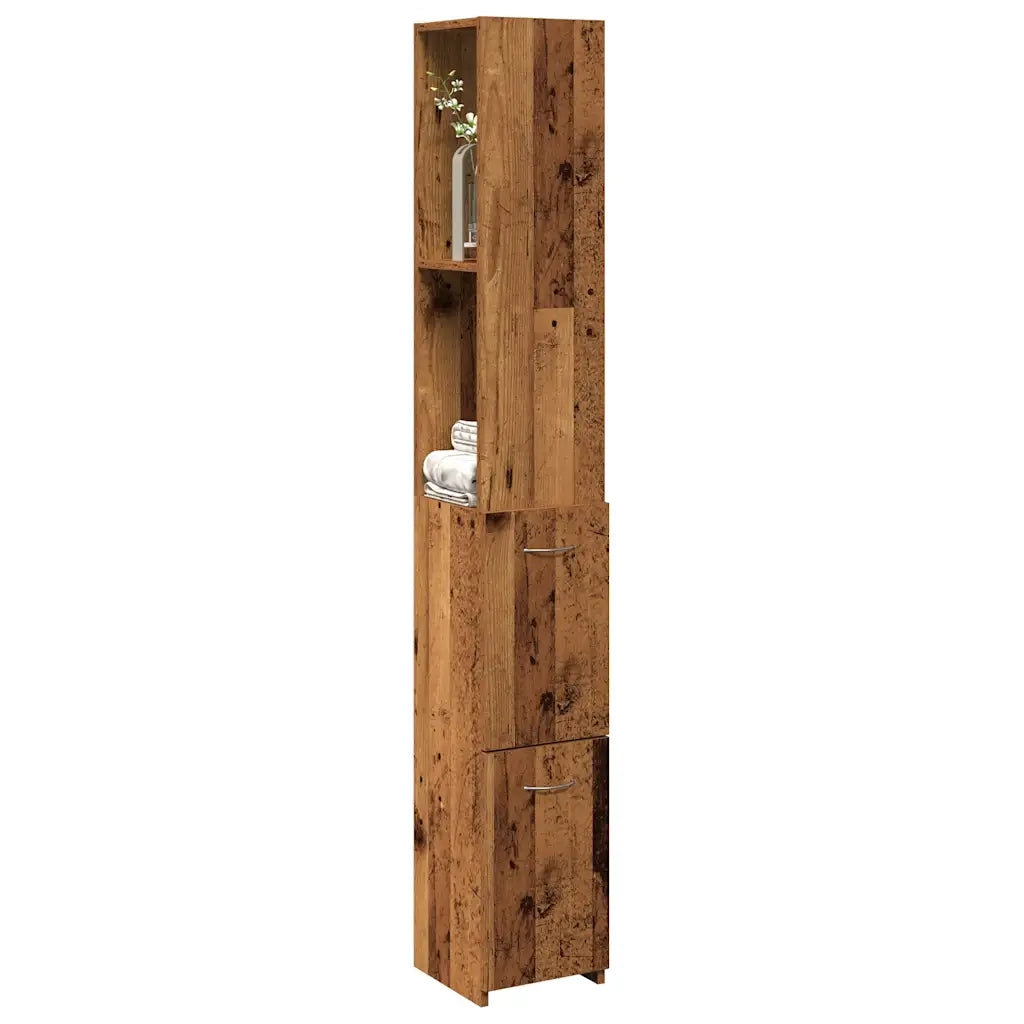 Mobile da Bagno Legno Antico 25x25x170 cm in Truciolato 856652