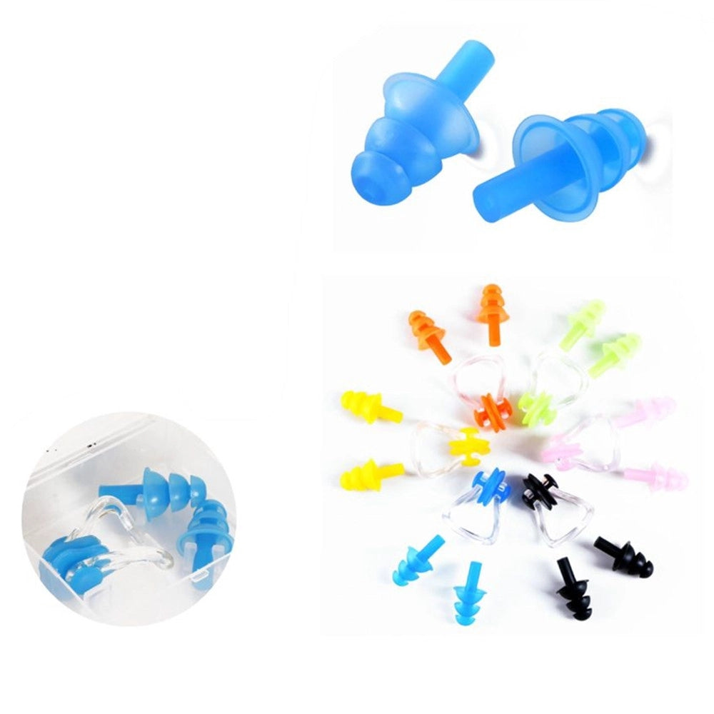 Trade Shop - Set Clip Naso Nuoto + Tappi Per Orecchie Immersioni Subacquee Assortiti 605431 -