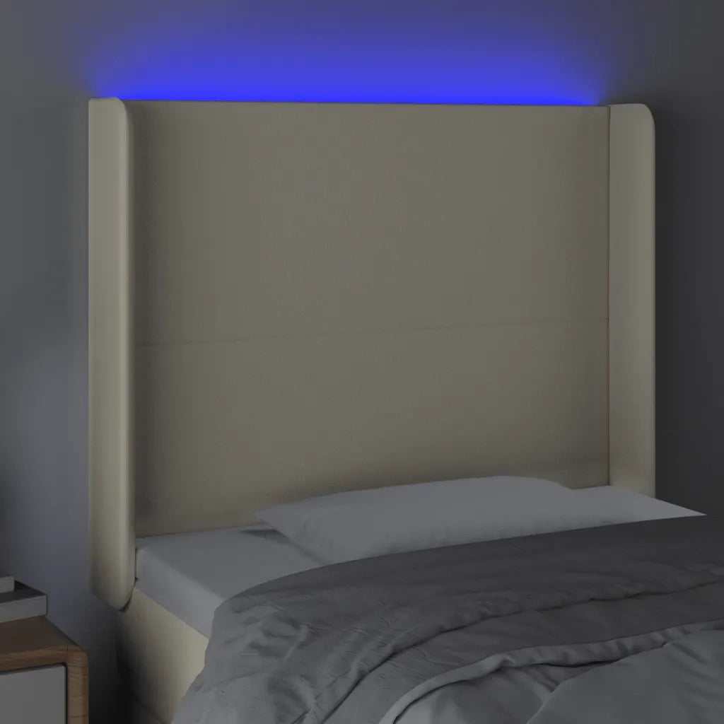 Testiera a LED crema 93x16x118/128 cm in Similpelle 3123848