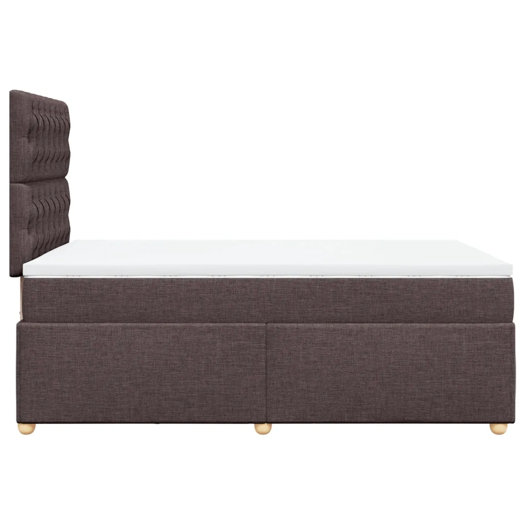 vidaXL Giroletto a Molle con Materasso Marrone Scuro 120x190cm Tessuto