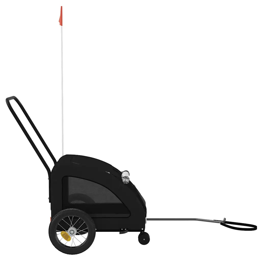 Rimorchio da Bici per Animali Nero Oxford e Ferro CFW8017981