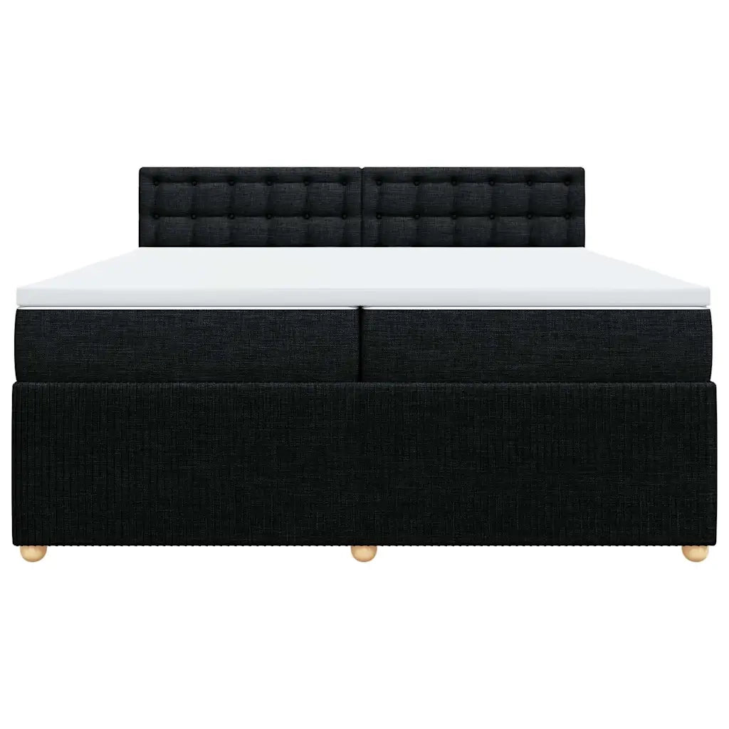 Giroletto a Molle con Materasso Nero 200x200 cm in Tessuto 3287579