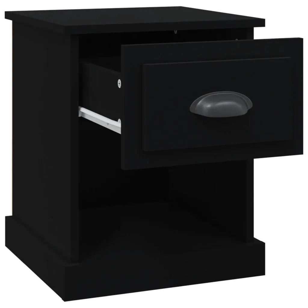 Comodino | Armadio da Notte | Mobiletto da notte Nero 39x39x47,5 cm in Legno Multistrato