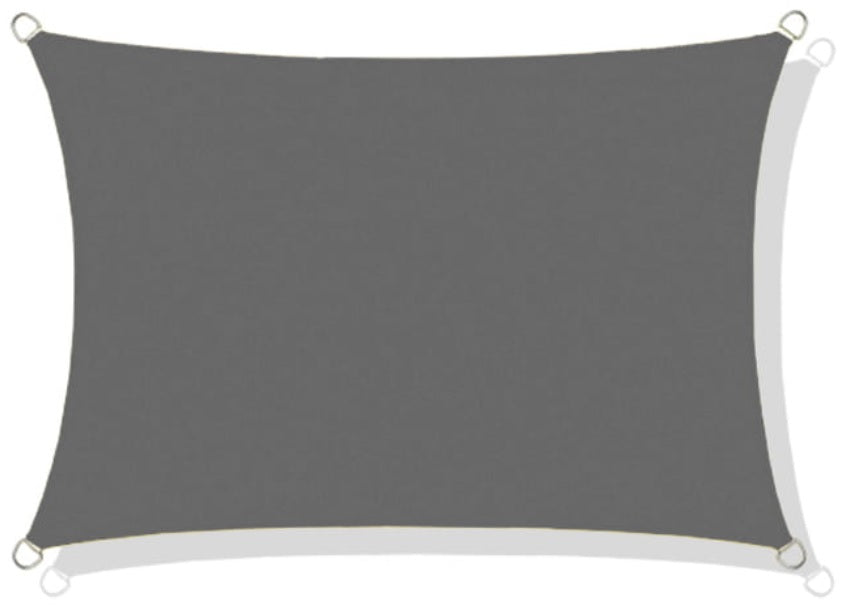 AIO FACTORY 3x5 m Vela Ombreggiante Impermeabile Grigio Scuro - Vela Parasole da Giardino