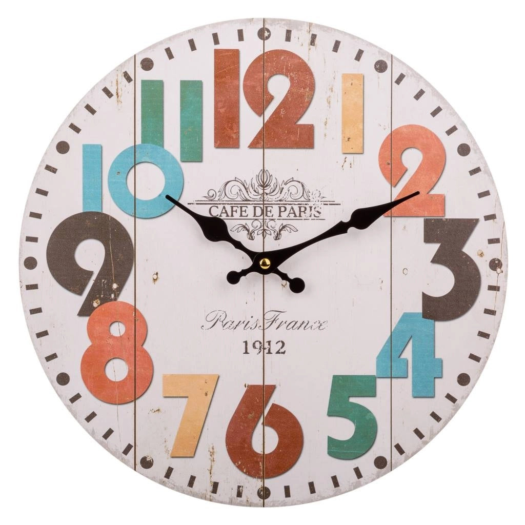 Orologio da parete in legno bianco d34x2h
