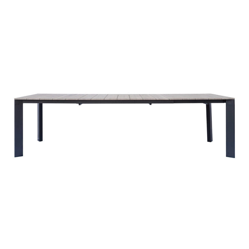 Tavolo Arenzano 211/276 Alluminio Antracite Top Alluminio Effetto Legno Moia