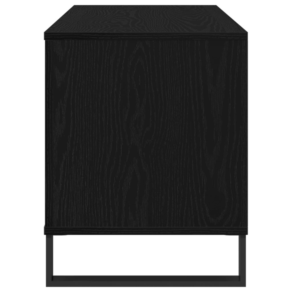 Mobile per dischi  Nero Rovere 100x38x48 cm in Legno ingegnerizzato