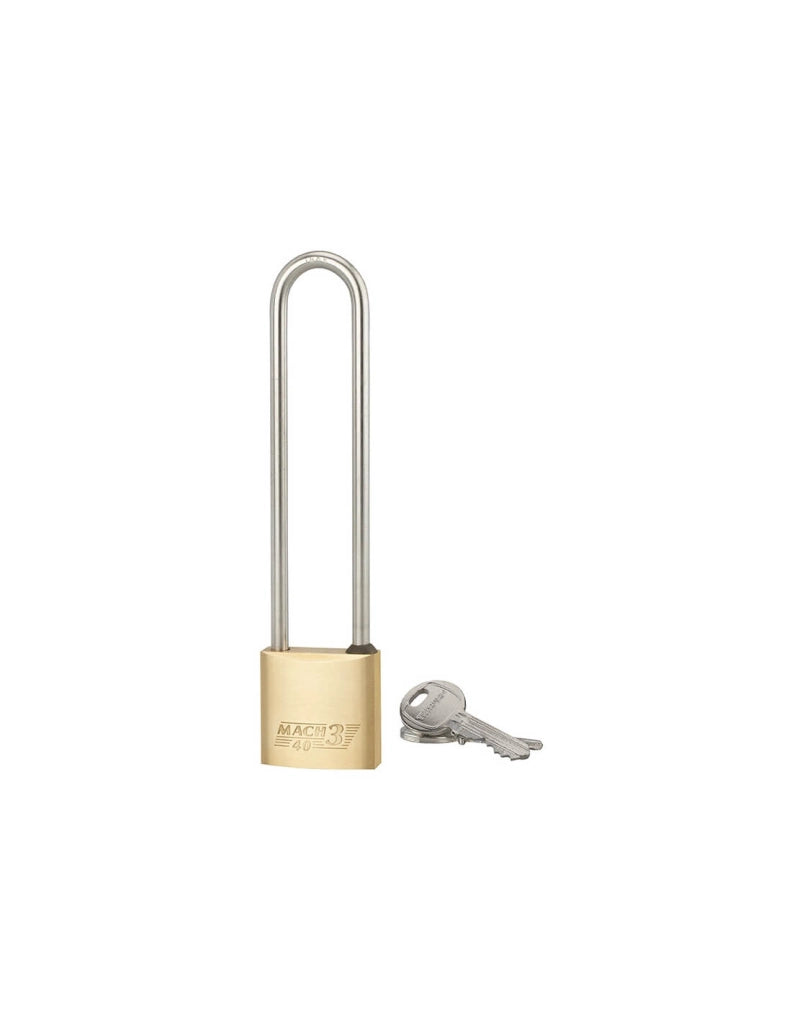 Lucchetto MACH 3 40 mm in ottone con arco alto in acciaio, per esterno, 3 chiavi – THIRARD