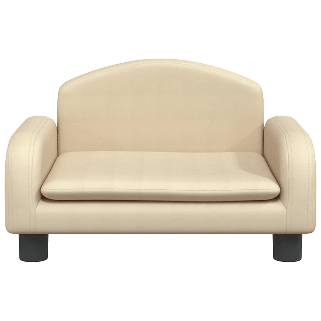 Cuccia per cani a forma di cesto comoda 50 x 40 x 30 cm tessuto color crema 02_0042679