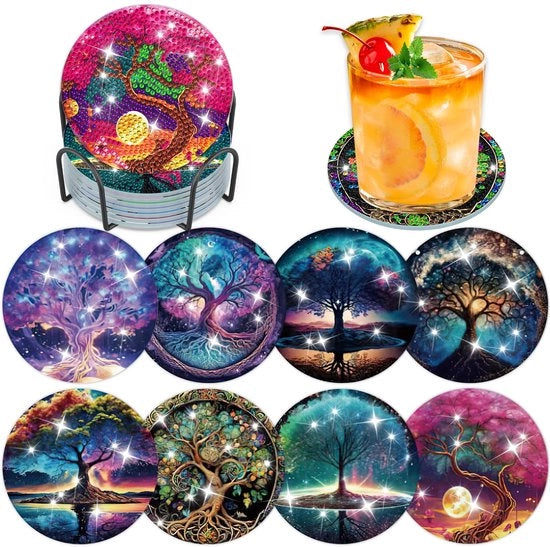 8 pezzi di supporto per Diamond Painting con holder, supporto per Diamond Painting Boom des Levens, immagini per Diamond Painting per adulti e bambini, supporti per Diamond Cup con gomma, attività di confezione per adulti donne