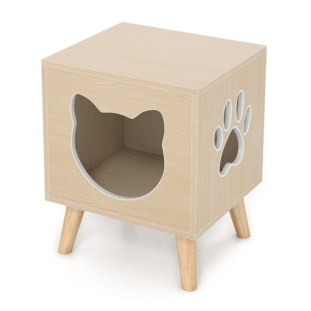 Recinzione per lettiera per gatti 45 x 40 x 54 cm facile accesso rifugio accogliente stile moderno MDF naturale 20_0018067