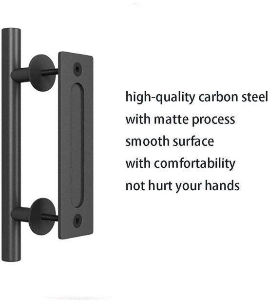 Maniglia per Porta in Acciaio di Alta Qualità - Nero - Porta Scorrevole/Cucina - Facile da Installare - Presa Comoda - Resistente alla Corrosione