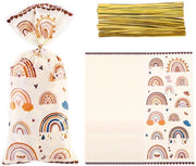 Sacchetti di regalo 50 pezzi - Design arcobaleno - Sacchetti di confezione - Sacchetti leggeri - Materiale ecologico 12,5 x 7,5 cm