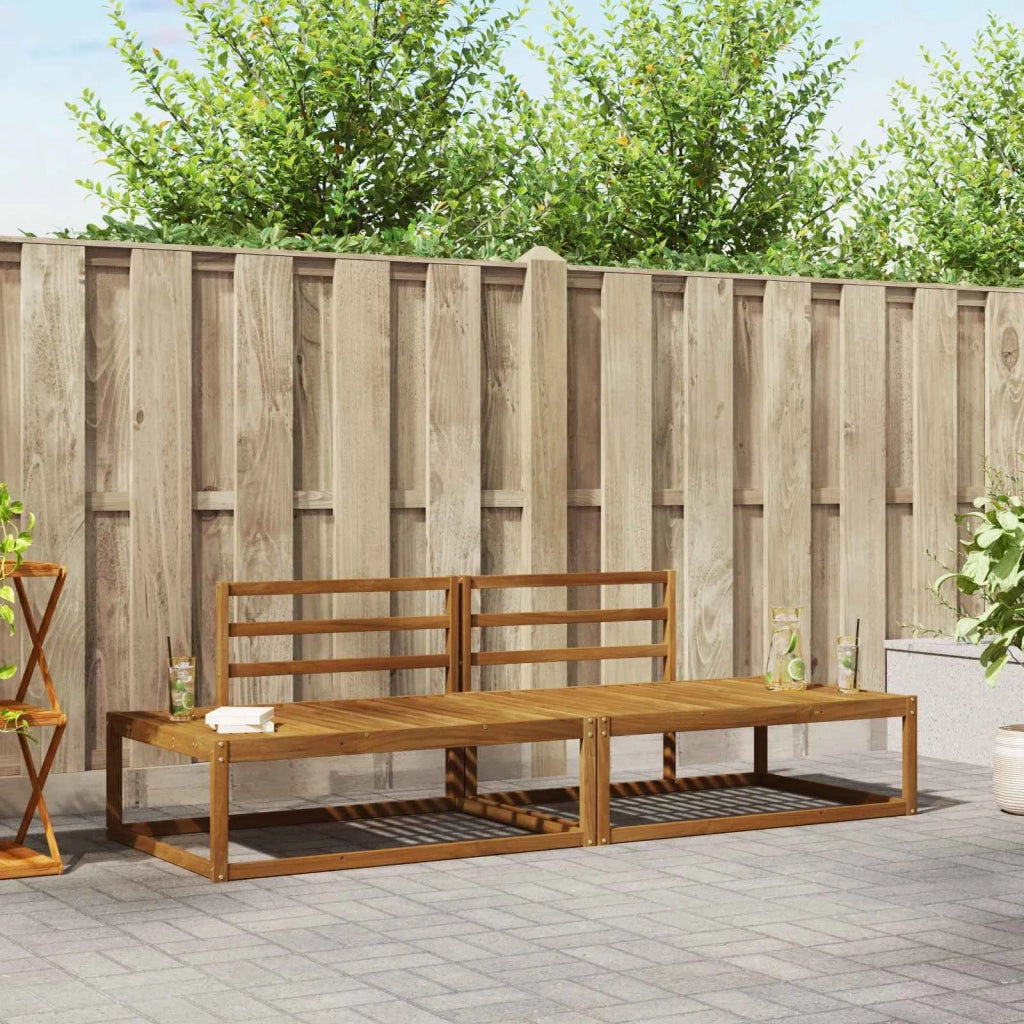 Set di divani da esterno-Sofa da giardino Naturale Legno di Acacia Massello 123946