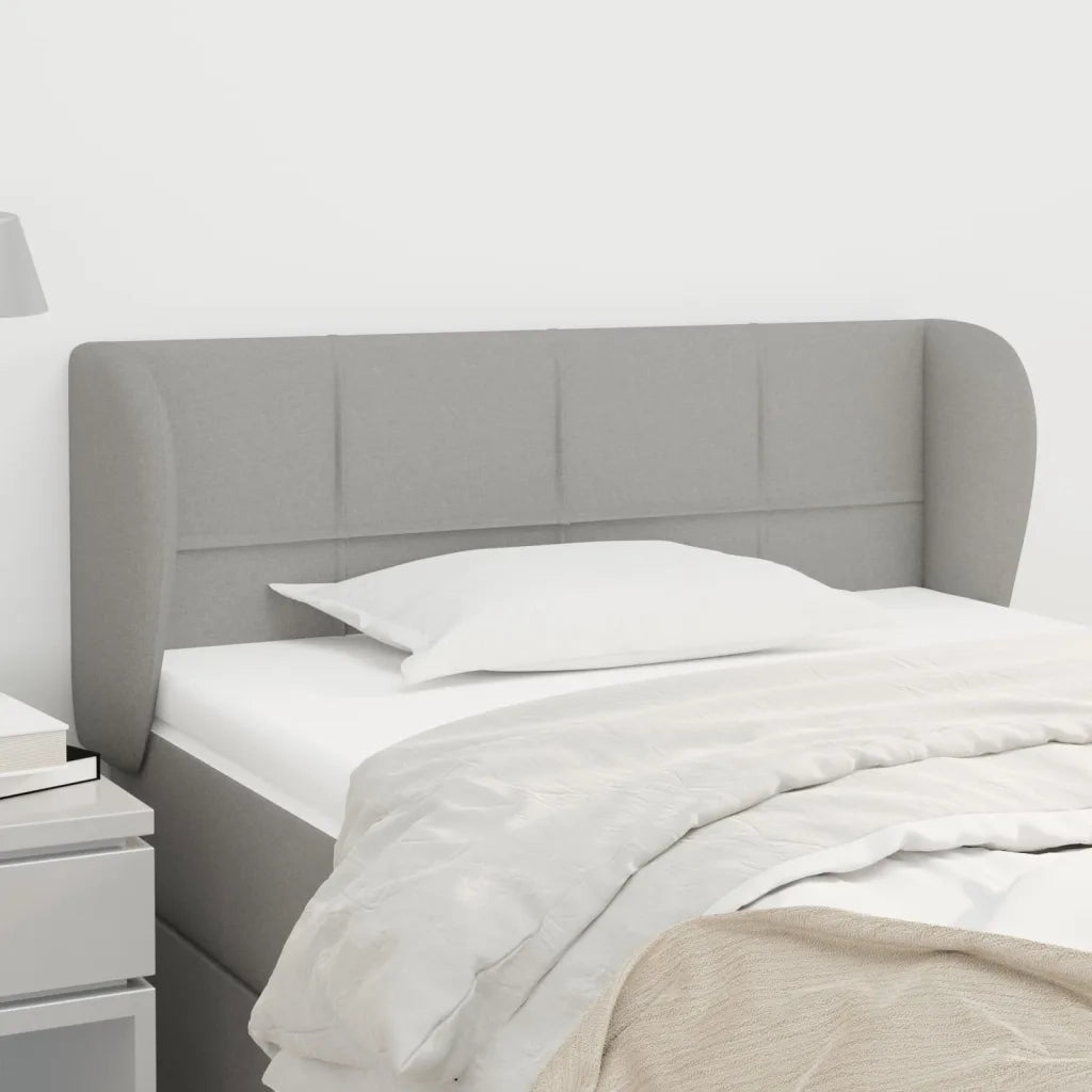 Testiera | Testata ad Orecchio Grigio Chiaro 103x23x78/88 cm in Tessuto