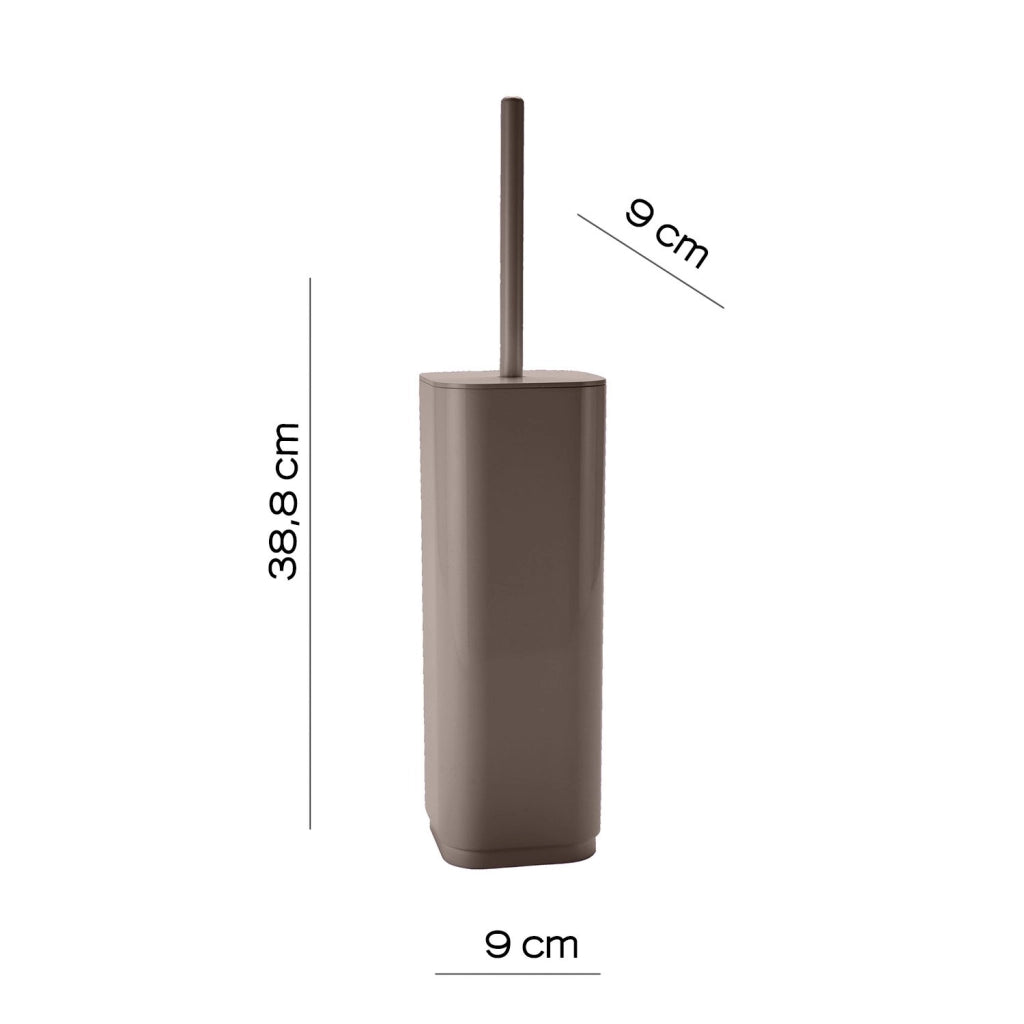 Scopino wc con ciuffo in setole d'appoggio in plastica riciclata 6334 Gedy serie SEVENTY Tortora