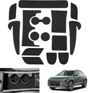 Accessori compatibili con Hyundai Kona SX2 Hybride (Elettrico-Benzina) 2024 2025, Antislipmattone in gomma per Kona 2024, Console centrale Deurnaad per Kona 2024, Accessori per Kona 2024 (Nero)