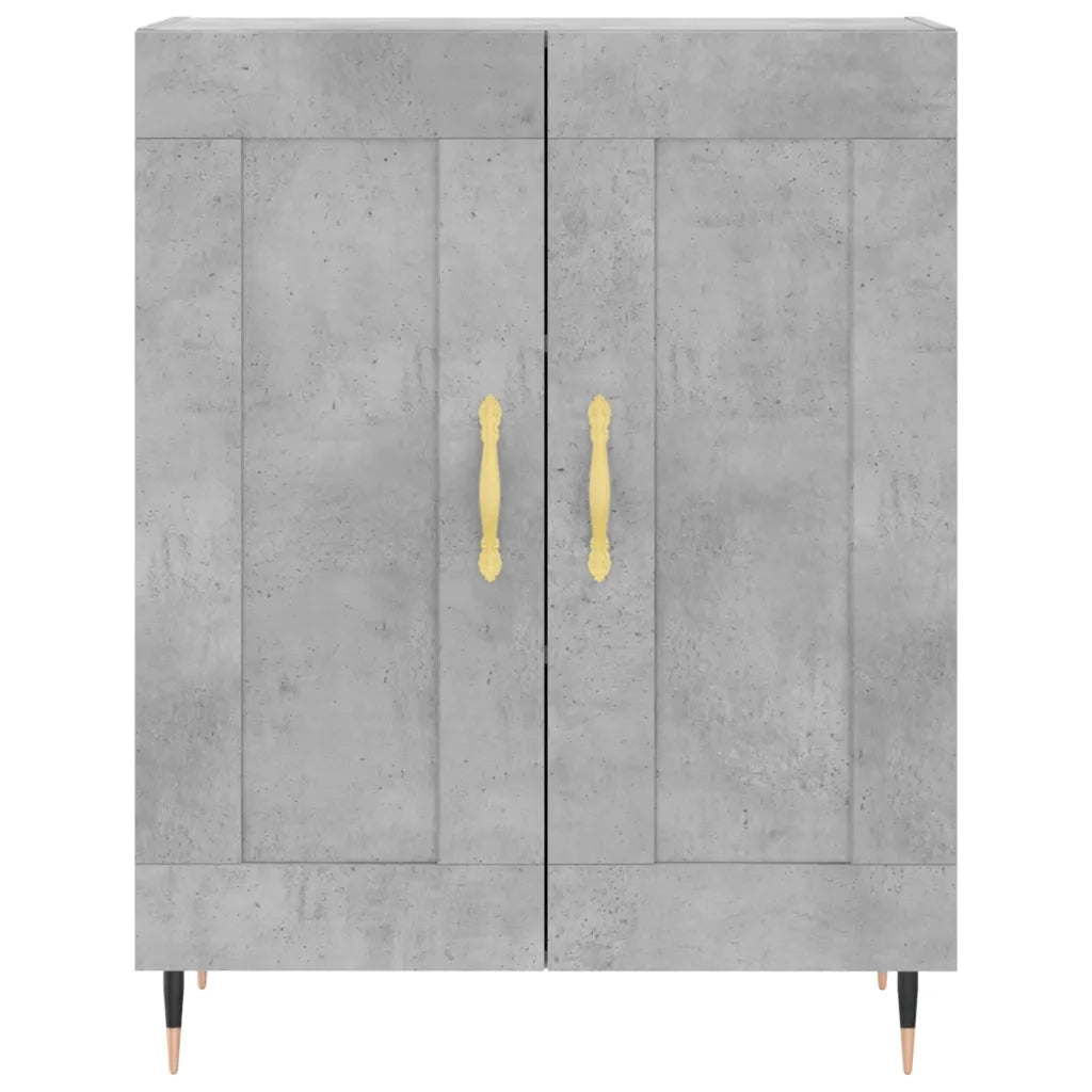 Credenza-Buffet-Armadio da cucina Grigio Cemento 69,5x34x180 cm in Legno Multistrato 182843