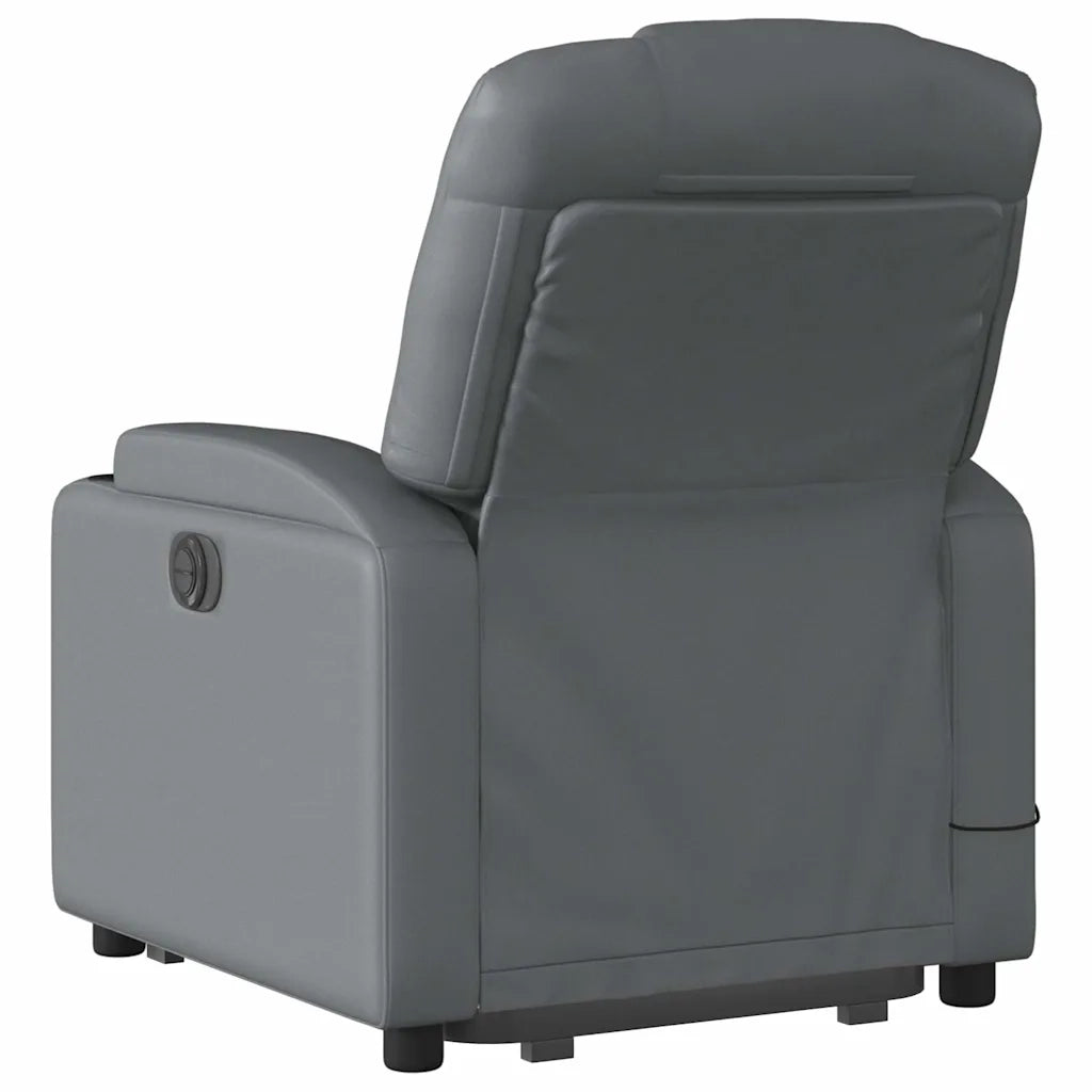Poltrona Alzapersona Elettrica Reclinabile Grigio in Similpelle 3204454