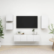 Set di Mobili Porta TV 5 pz Bianco in Legno Multistrato 3078695