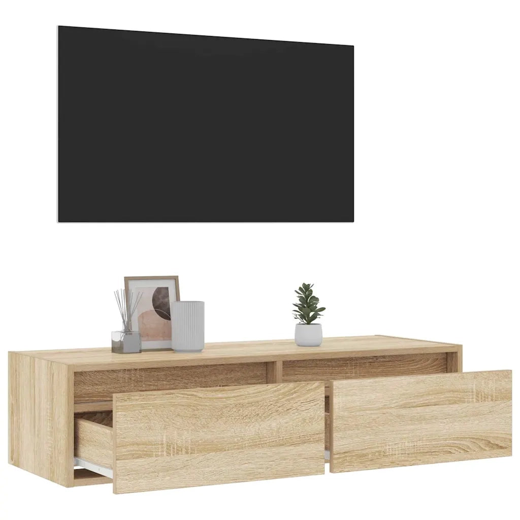 vidaXL Mobile Porta TV con Luci LED Rovere Sonoma 100X35,5x25 cm