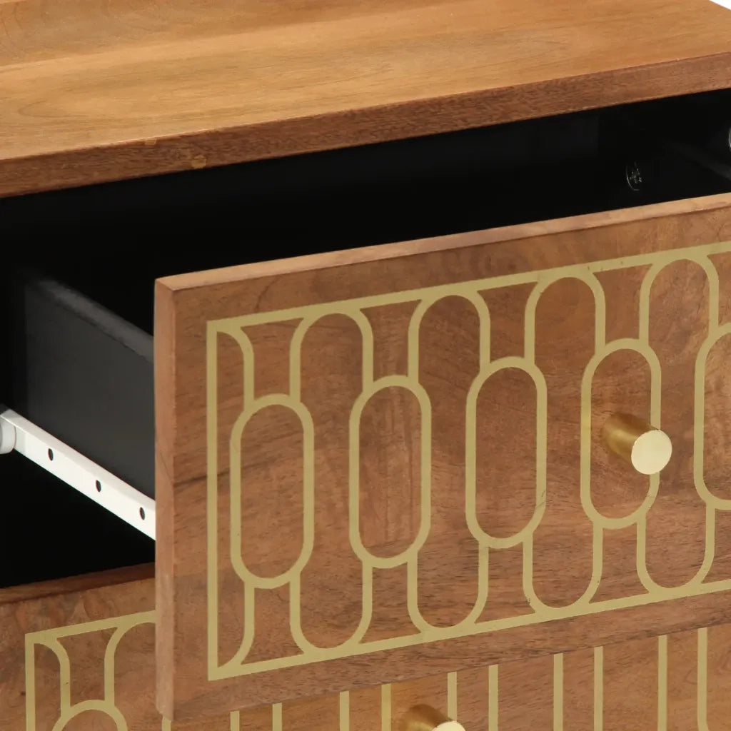 vidaXL Comodino 40x33x46 cm in Legno Massello di Mango