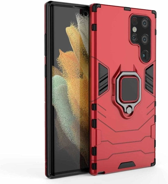 Otturatore per smartphone da 360 gradi girevole per Samsung Galaxy S22 Ultra 5G, colore rosso