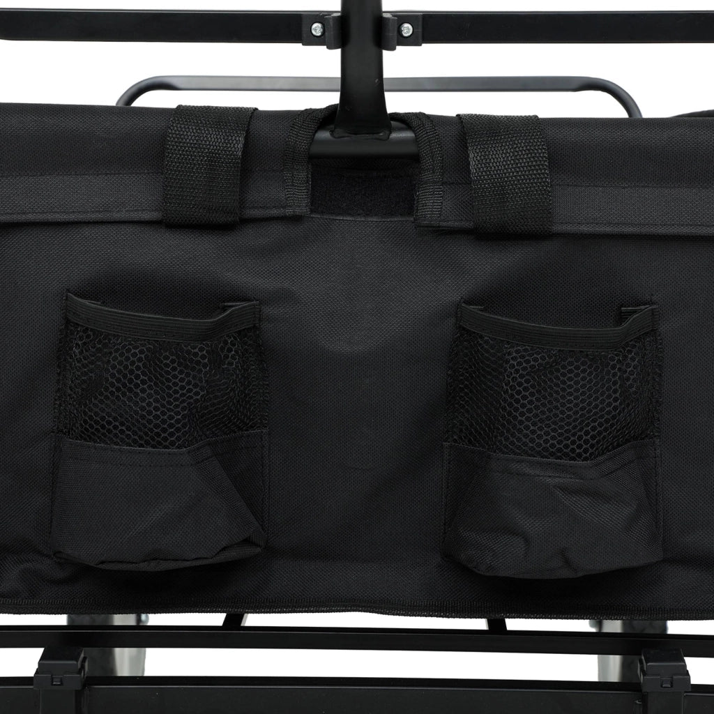 Carrello da Spiaggia Pieghevole TYRS con Ruote in Plastica, Portata Massima 120 kg, Colore Nero