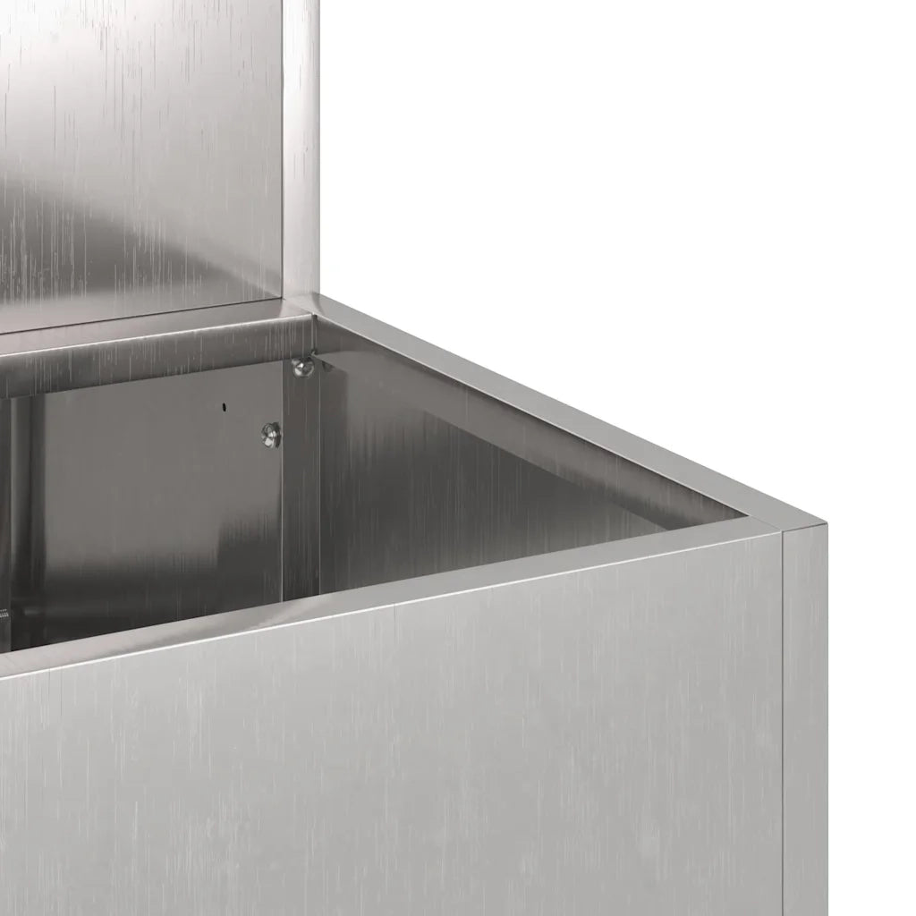 Vaso da giardino Argento 100 x 60 x 45 cm Acciaio inossidabile 865873