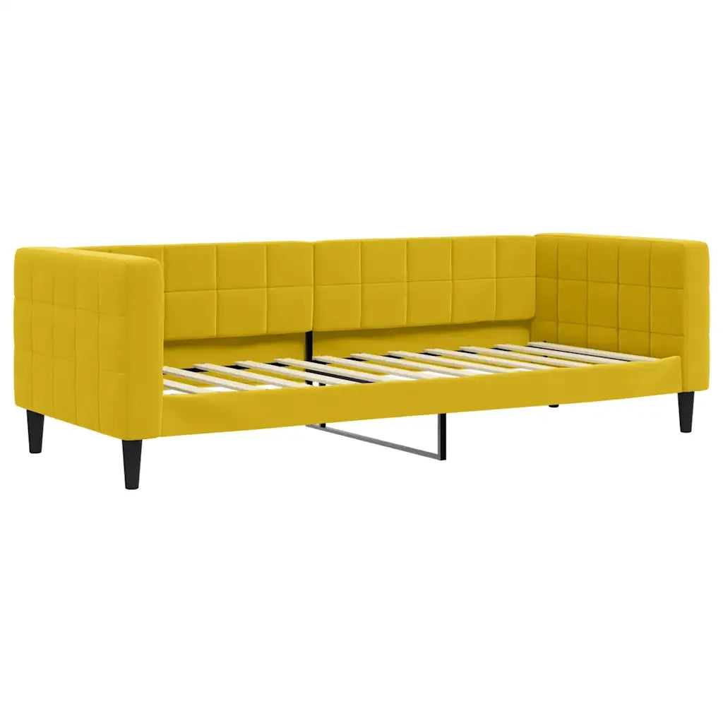 Divano Letto con Materasso Giallo 80x200 cm in Velluto 3196665