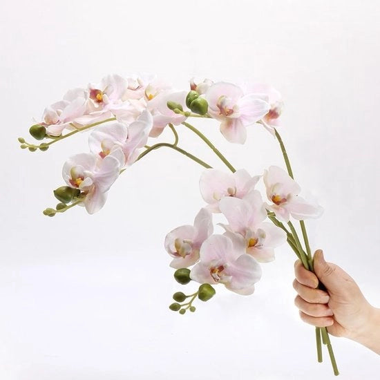 Orchidee artificiali 4 pezzi - Faux Phalaenopsis - 45 cm - Rosa chiaro - Ideale per vaso/decorazione di festa
