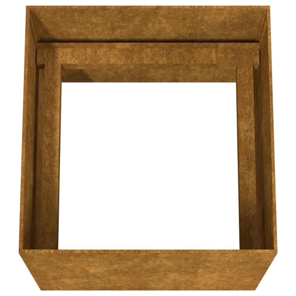Vassoio per fioriera aiuola rialzata piante fiori terrazzo giardino 40 x 41 x 40 cm acciaio corten marrone 02_0037594