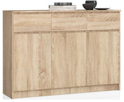 Cassettiera AKORD K140 Sonoma Quercia 138 cm 3 ante 3 cassetti 138x40x99 cm