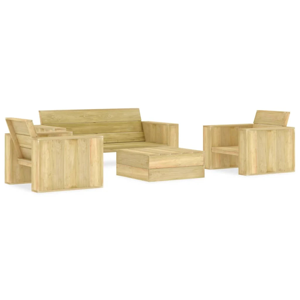 Set di mobili da giardino mobili da esterno set da 4 pezzi legno di pino impregnato 02_0016224