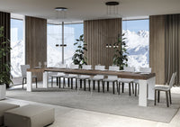 Tavolo Allungabile 180/440x90x77 cm Roxell Mix piano Noce gambe Bianco Frassino