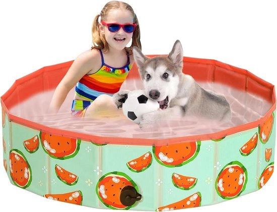 Piscina per cani pieghevole - medio grande - plastica rigida - piscina per cani - con bordo in PP - giardino e terrazzo - bagno - 80 x 20 cm