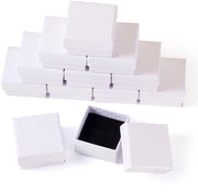 Scatola per Gioielli 12 pezzi - Contenitore di Cartone - Disegno a Diamante - Dimensioni 5x5x3cm - Pacchetto Anello/ Orecchini - Materiale Sostenibile
