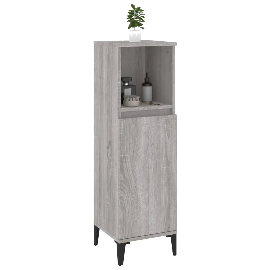 Armadietto Bagno | Armadio da bagno Grigio Sonoma 30x30x100cm in Legno Multistrato
